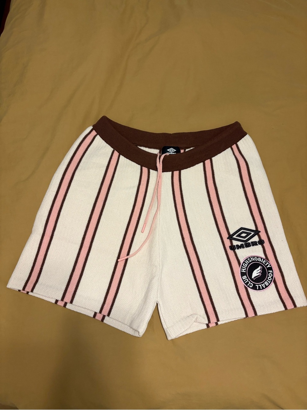 Umbro High Snobiety FC Striped Knit Sweater Shorts NWT